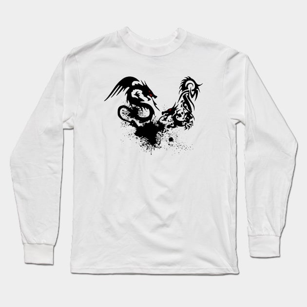 There Be Dragons Long Sleeve T-Shirt by D_AUGUST_ART_53